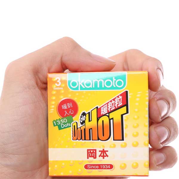 Okamoto Dot de Hot bao cao su gai gân dẫn nhiệt nhanh kích thích