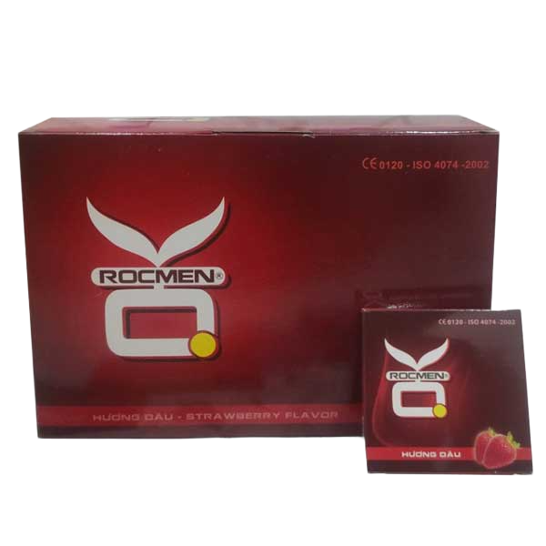 Bao cao su OK Rocmen hương dâu ôm sát tăng khoái cảm mềm mịn như lụa 