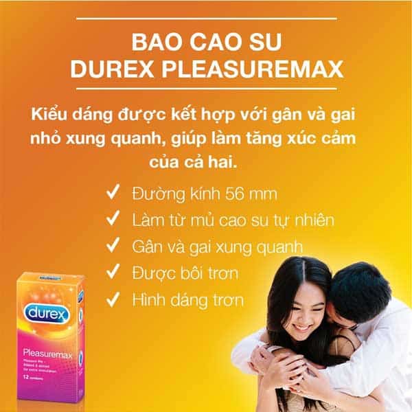 Durex Pleasuremax 56mm Ribbed Textured Condom