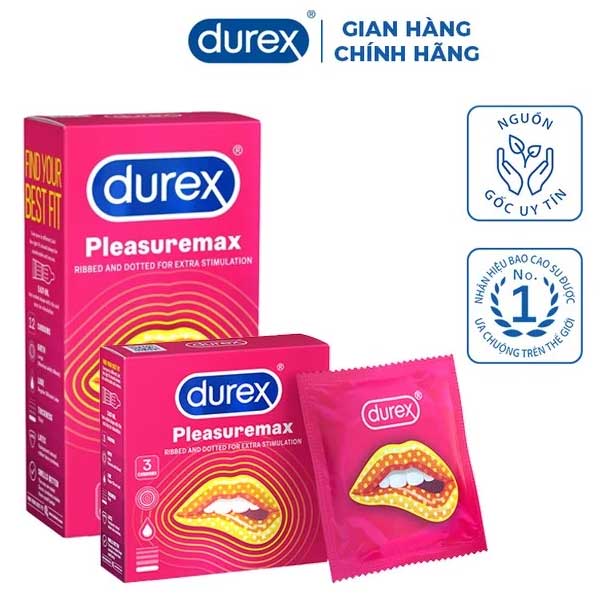 Durex Pleasuremax 56mm Ribbed Textured Condom