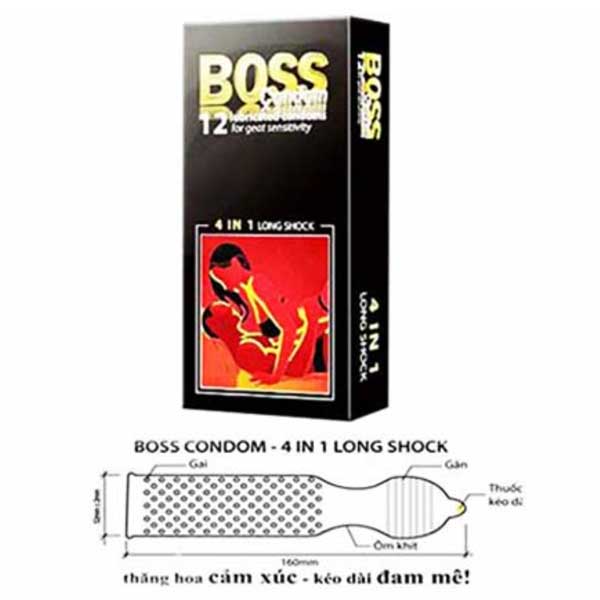 Cung cấp Bao cao su Boss 4in1 – Gai gân kéo dài vừa vặn 52mm tốt nhất