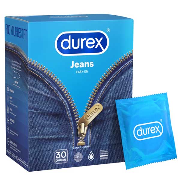 Bao cao su Durex Jeans ôm sát có nhiều gel bôi trơn mềm mượt 