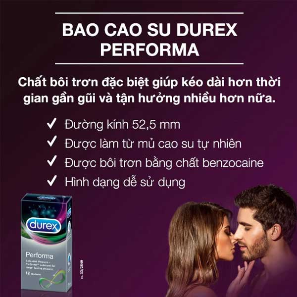 Bao Cao Su Durex Performa Kéo Dài Quan Hệ An Toàn Hiệu Quả