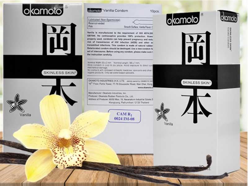 Okamoto Skinless Skin Vanilla êm ái thơm ngát nâng trải nghiệm