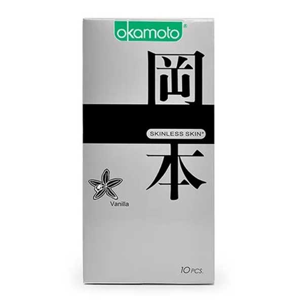 Bao cao su Okamoto Skinless Vanilla siêu mỏng mềm mại thơm mát 