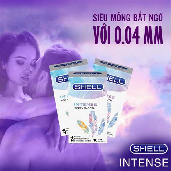 Bao Cao Su Shell Intense Siêu Mỏng Gân Gai Truyền Nhiệt Tốt
