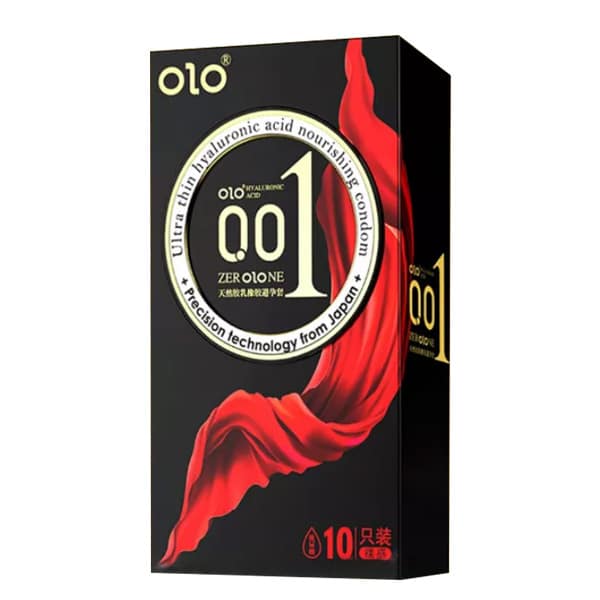 Bao cao su OLO Thin 001 Square Black siêu mỏng gel bôi trơn nhiều 