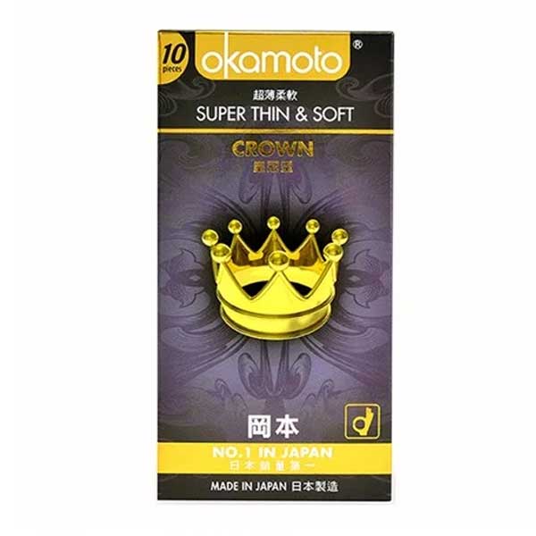 Bao cao su Okamoto Crown siêu mỏng mềm mại ôm sát, hàng Nhật bản chính hãng 