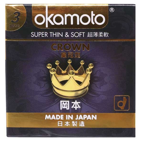 Bao cao su Okamoto Crown siêu mỏng 0.04mm mềm mại tự nhiên