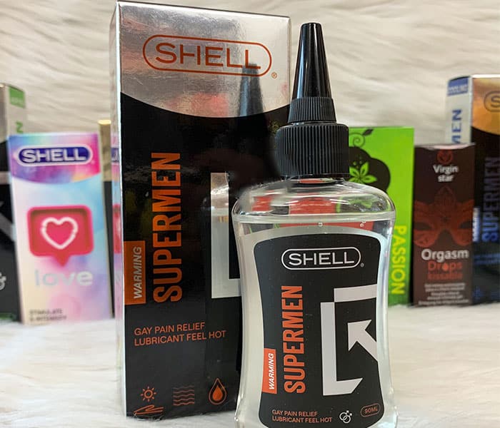 Gel bôi trơn hậu môn Shell Supermen ấm nóng 90ml tăng khoái cảm