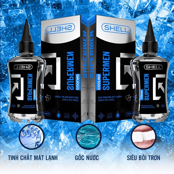 Gel bôi trơn hậu môn Shell Supermen siêu mát lạnh Hàn Quốc