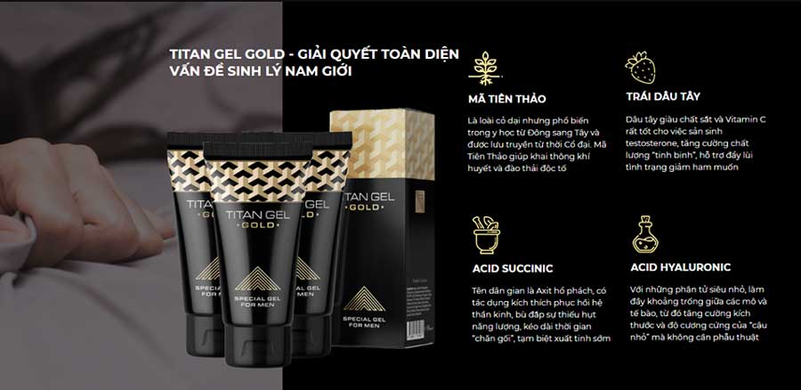 Gel Titan Gold cao cấp tăng kích thước kéo dài thời gian yêu