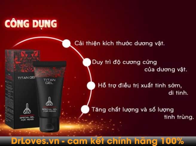 Gel TiTan tăng kích thước cường dương kích thích mạnh mẽ chính hãng
