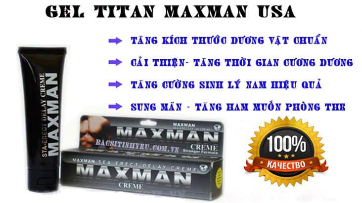 Gel Maxman 60ml tăng kích thước kéo dài thời gian tự nhiên