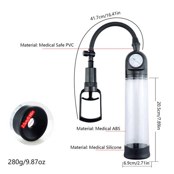 Máy Tăng Kích Thước Dương Vật Pump Đồng Hồ Áp Suất Cao Cấp
