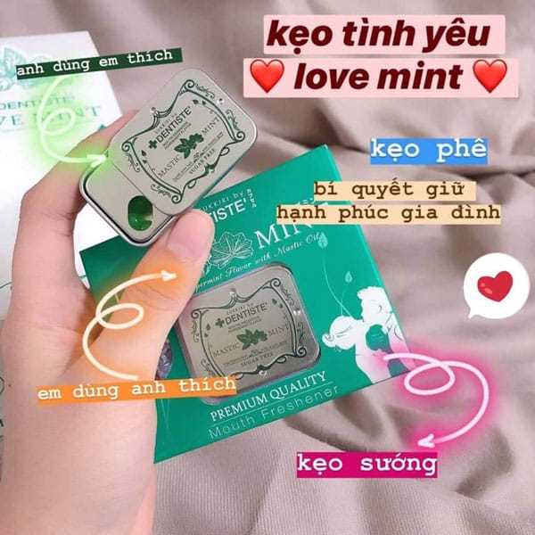 Kẹo ngậm B.J Mastic Mint hương bạc hà mát lạnh kích thích