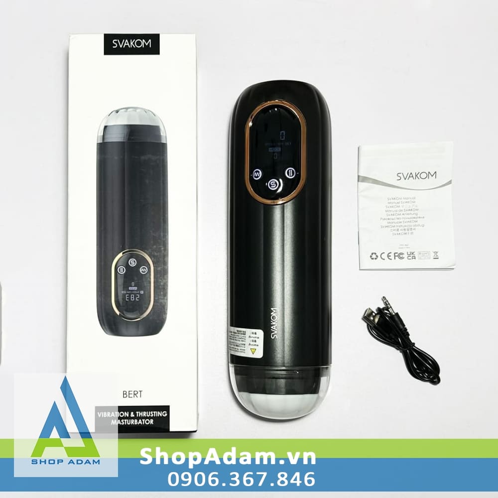 Máy tự sướng nam Svakom Bert có màn hình LCD rung thụt mạnh
