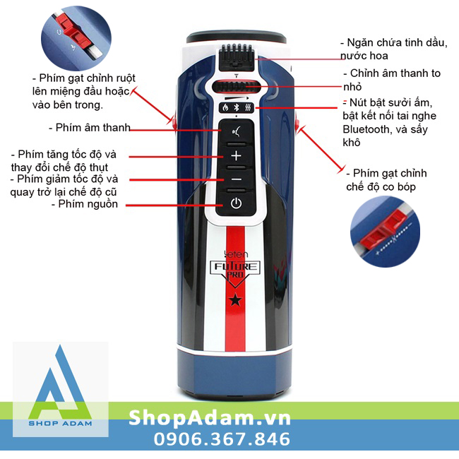 Leten Future 708 Pro máy rung thụt tự động sưởi ấm nam