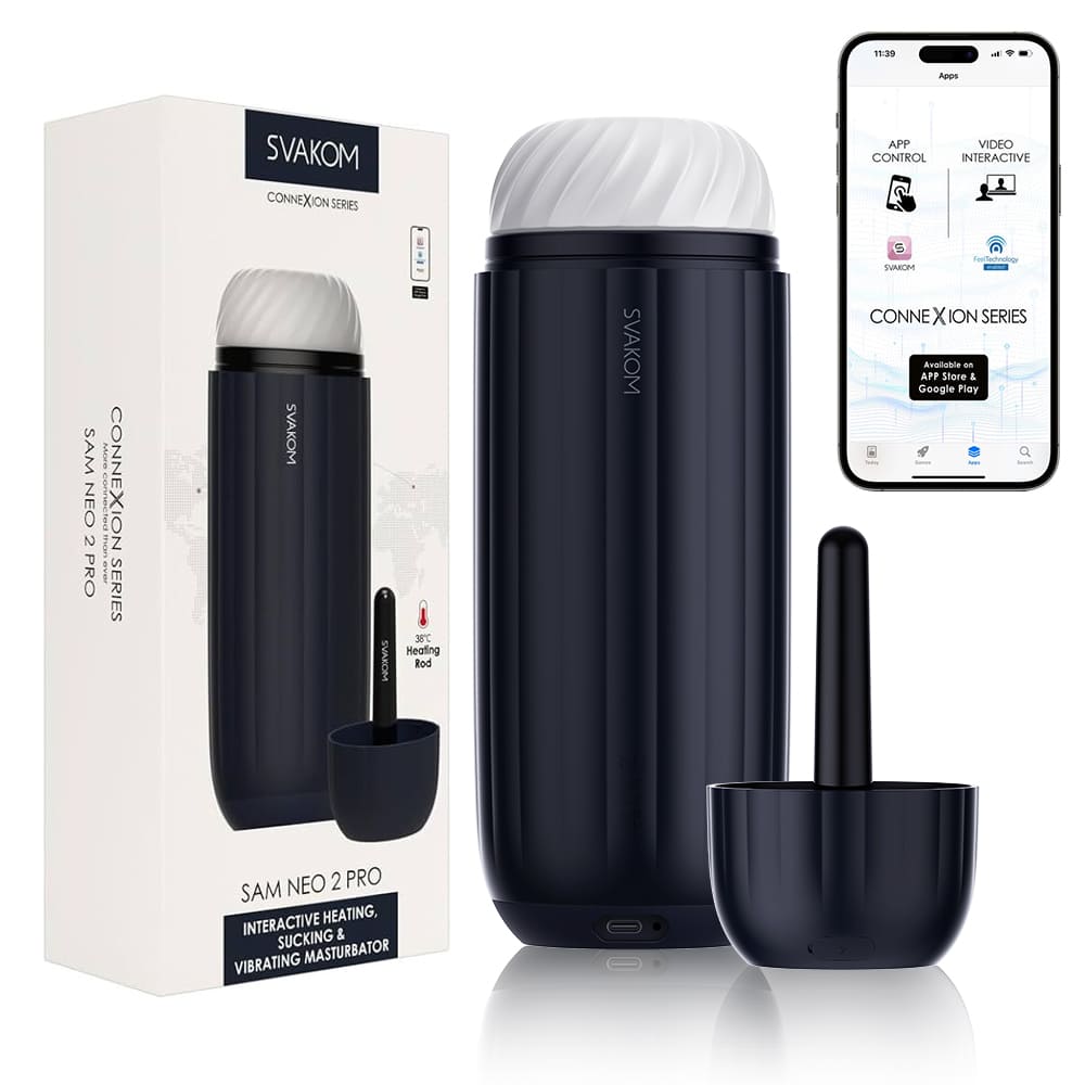 Máy thủ dâm Svakom Sam Neo 2 Pro sưởi ấm kết nối App rung mút