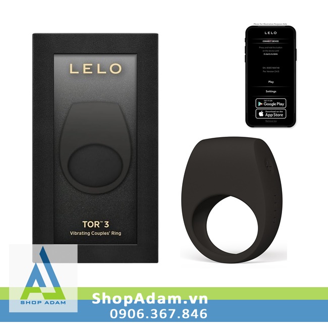 Lelo Tor 3 vòng dương vật rung điều khiển từ xa silicon y tế 