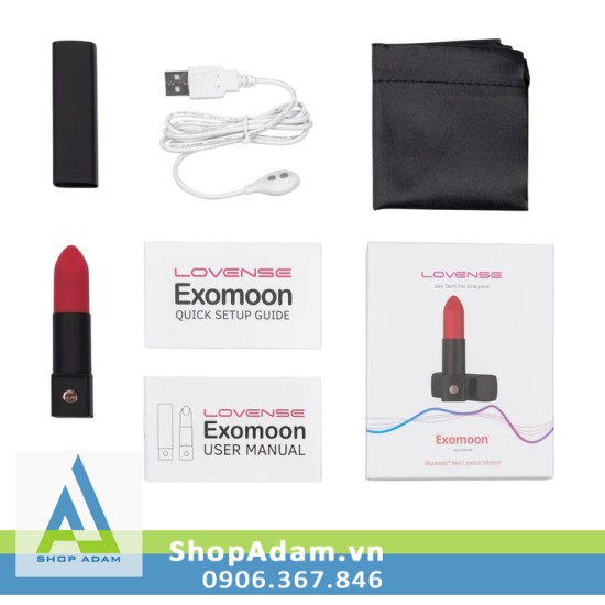 Lovense Exomoon Trứng Rung Hình Thỏi Son Kết Nối Điện Thoại