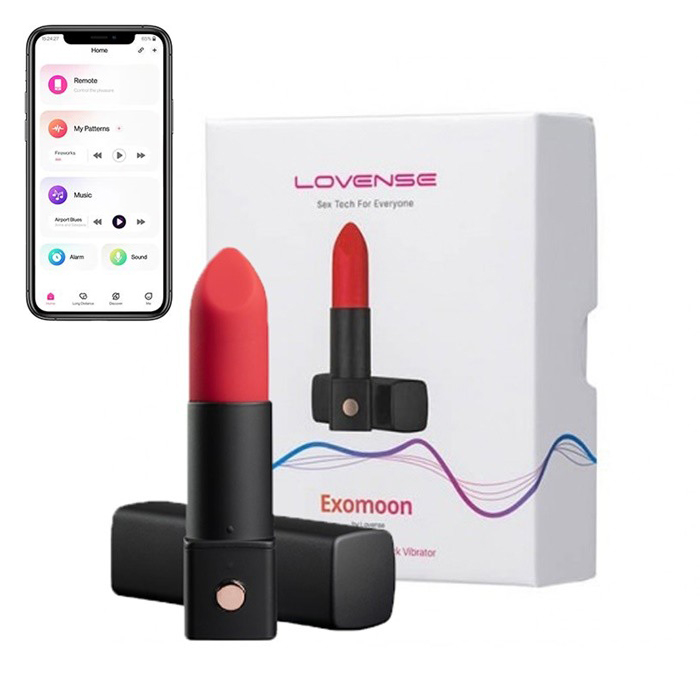 Lovense Exomoon Trứng Rung Hình Thỏi Son Kết Nối Điện Thoại