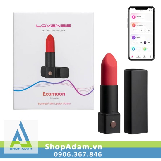 Lovense Exomoon trứng rung hình thỏi son cao cấp kết nối điện thoại