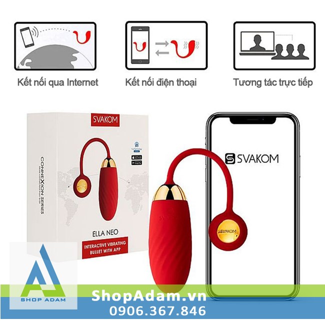 Trứng rung Svakom Ella Neo điều khiển từ xa, app tương tác hấp dẫn