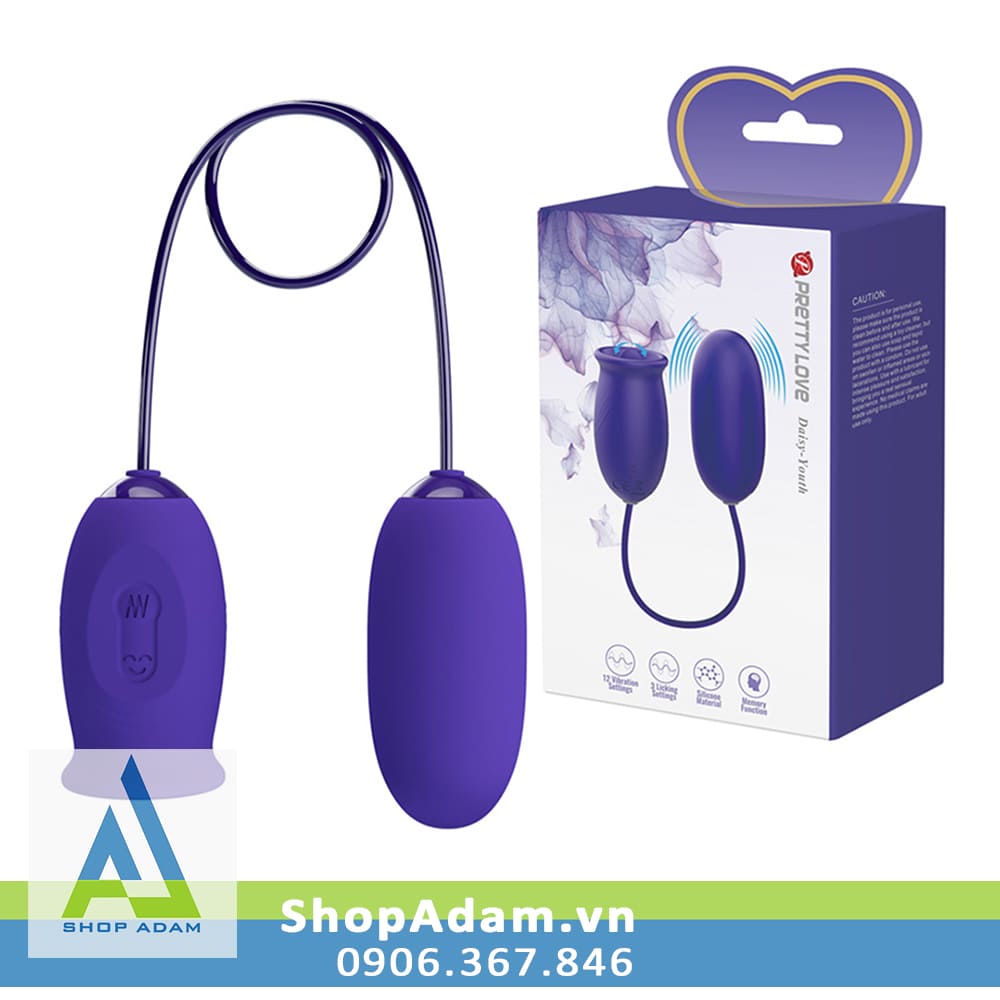 Trứng rung Pretty Love Daisy Youth kèm lưỡi liếm kích thích