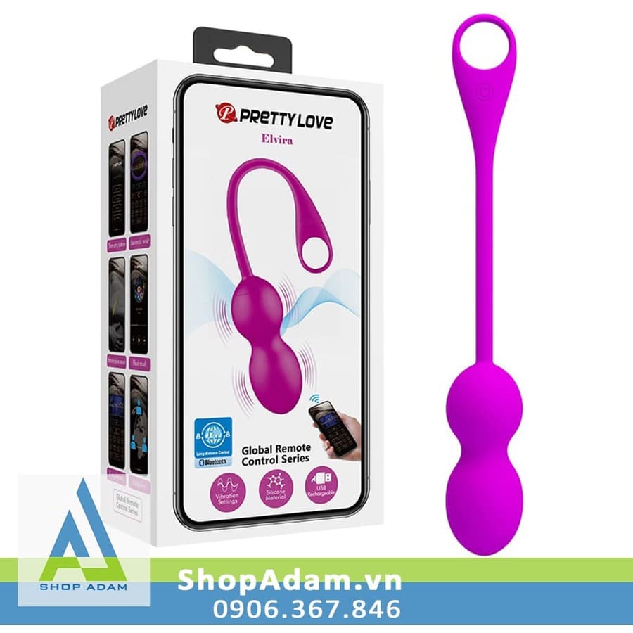 Bóng tập Kegel Pretty Love Elvira rung App silicon y tế an toàn ngừa lỏng