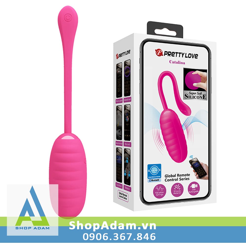 Trứng rung silicone điều khiển điện thoại Pretty Love Catalina cao cấp