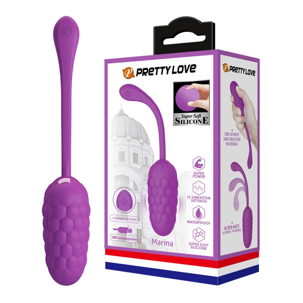 Máy trứng rung không dây Pretty Love Marina 12 chế độ mềm