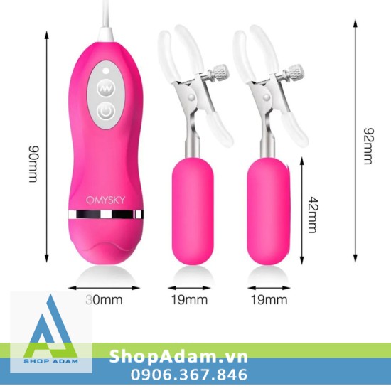 Trứng rung đôi Omysky kẹp ngực kích thích khoái cảm tuyệt đỉnh