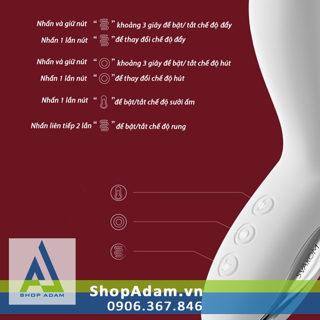 Máy rung hút đẩy 2 đầu Svakom Veromca siêu mạnh tạo ấm hấp dẫn