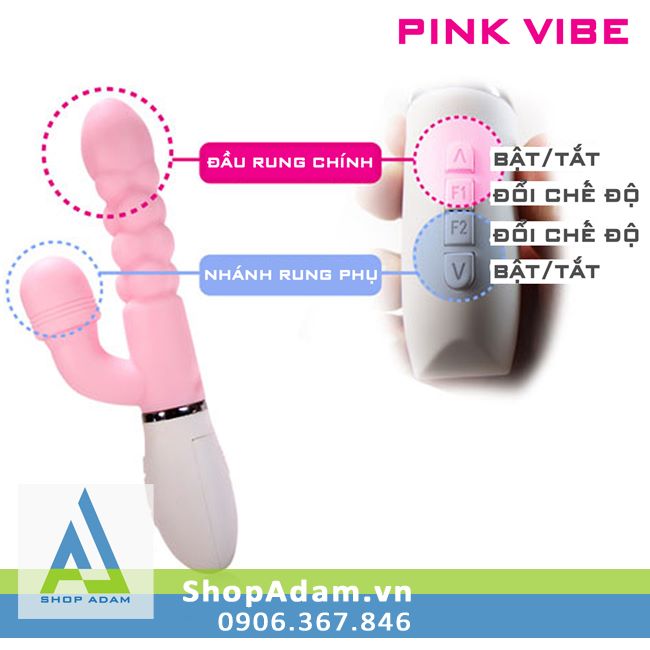 Dương vật giả siêu rung Pink Vibe Nhật Bản – Gai kích thích mạnh