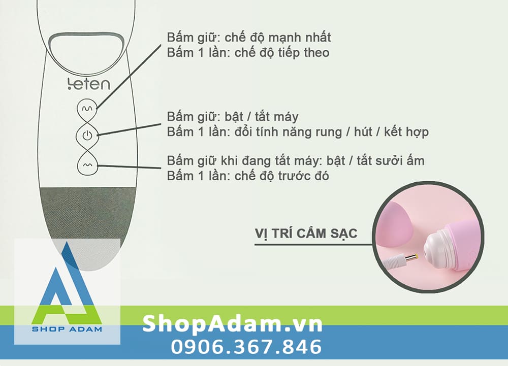 Leten Rabbit rung hút sưởi ấm cao cấp, kích thích mạnh mẽ