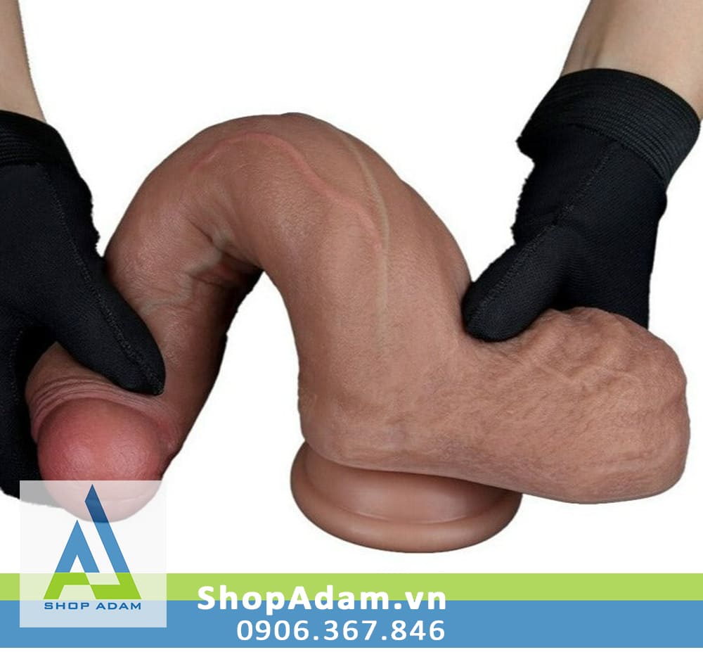 Dương vật giả silicon hai lớp Lovetoy Nature Cock 8.5 inch hít tường chân thật dễ dùng