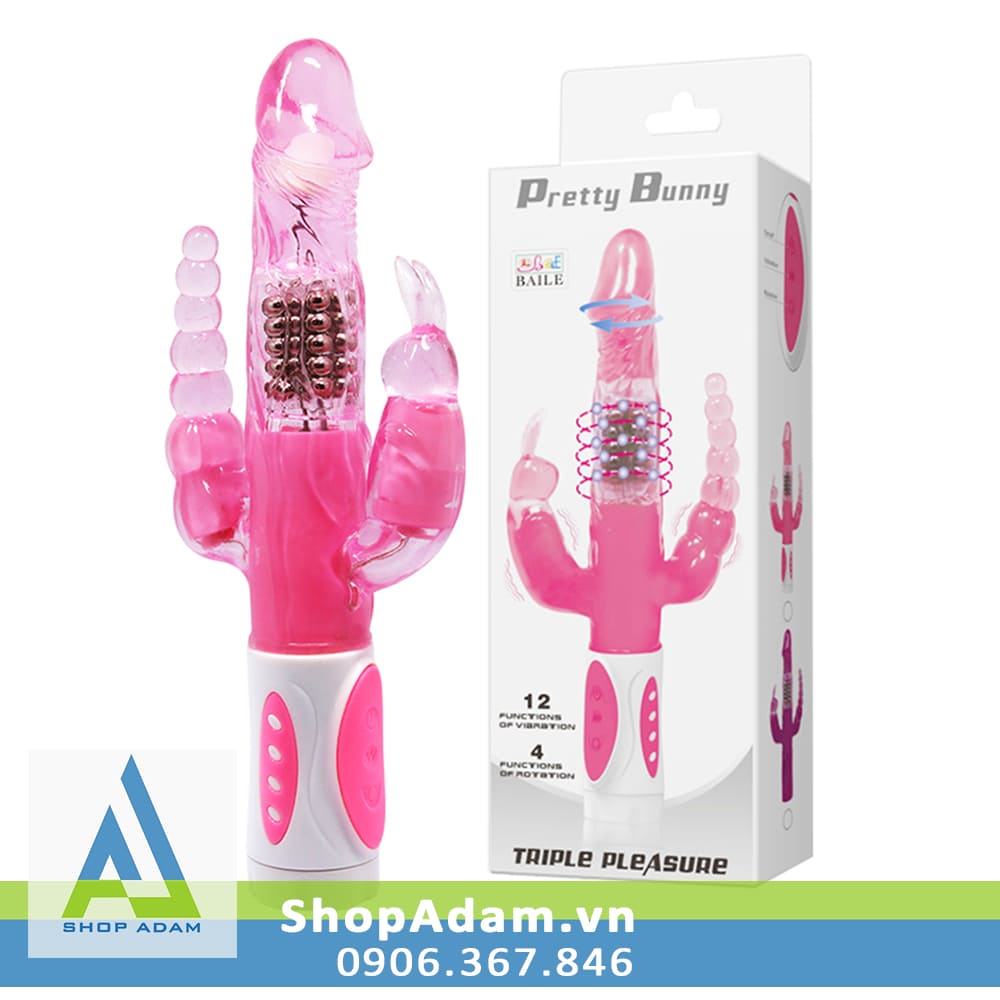 Dương vật giả 3 nhánh Baile Pretty Bunny rung ngoáy cực phê Dương vật giả 3 nhánh Baile Pretty Bunny rung ngoáy cực phê