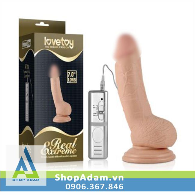 Dương vật giả gắn tường có rung Lovetoy Real Extreme 7"
