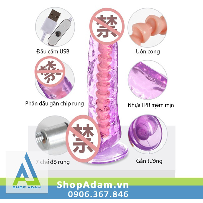 Chim giả gắn tường trong suốt rung cắm điện tiện dụng bền đẹp