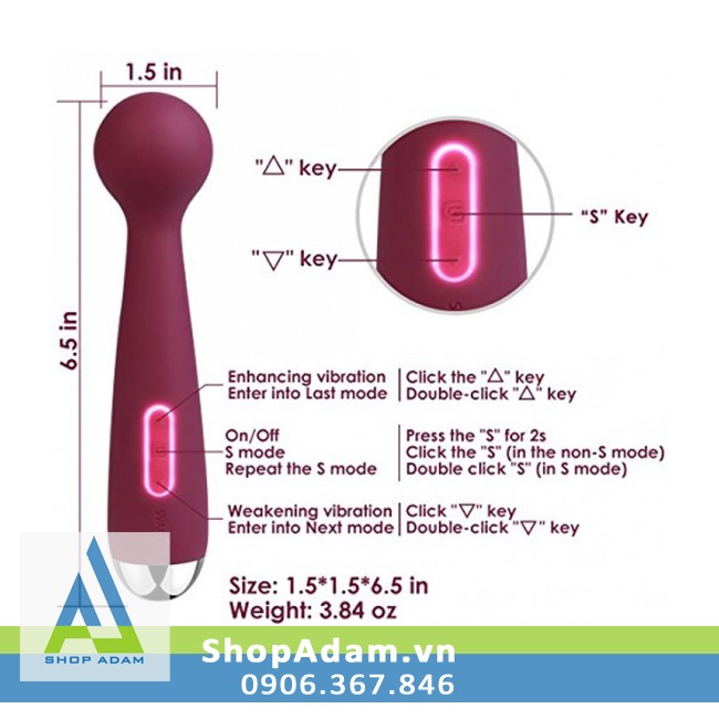 Svakom Mini Emma chày rung sạc điện 26 chế độ massage nữ mềm mại