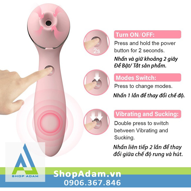 Máy massage vùng kín rung hút siêu mạnh Kistoy Polly Plus cao cấp