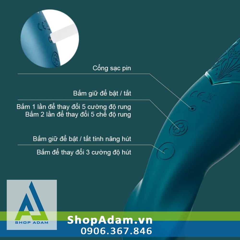 Svakom Qingdai Shy Peacock Rung Hút Tự Động Silicone