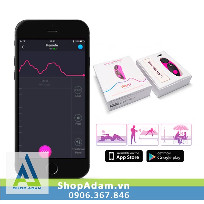 Lovense Ferri máy rung mini gắn quần lót điều khiển app