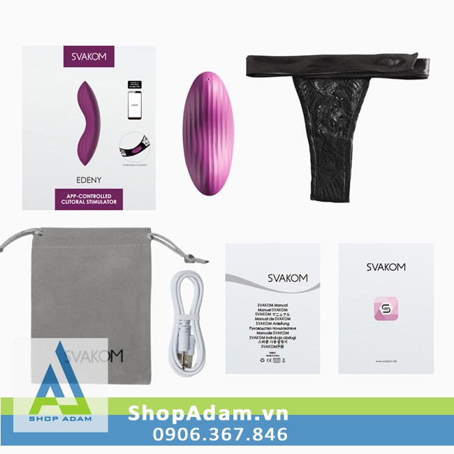 Máy trứng rung mini gắn quần lót điều khiển app Svakom Edeny