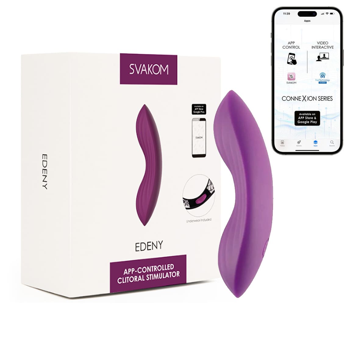 Máy trứng rung mini Svakom Edeny gắn quần lót điều khiển app thông minh