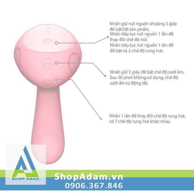 Máy rung 2 đầu Leten Pick Fun sưởi ấm hút cực phê