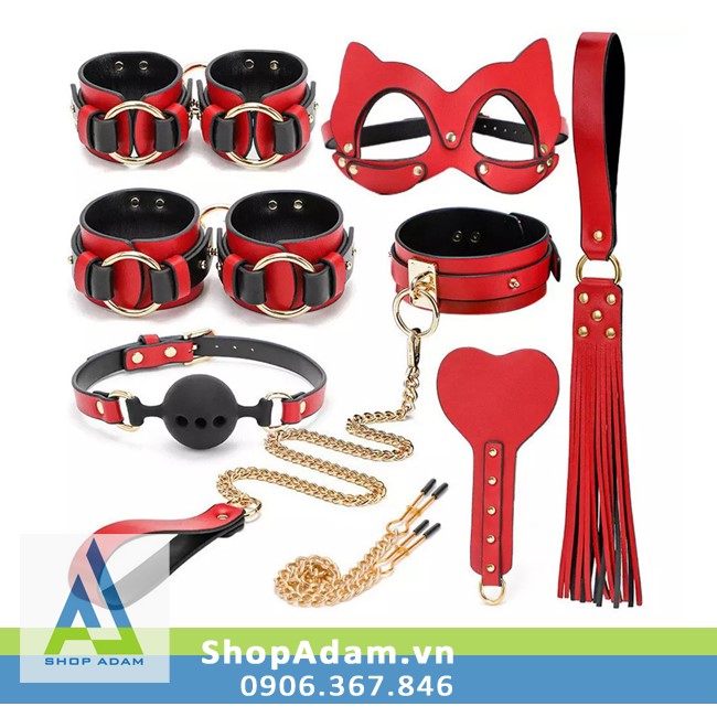 sextoy BDSM bạo dâm đỏ cao cấp bộ 8 món đồ chơi kích thích