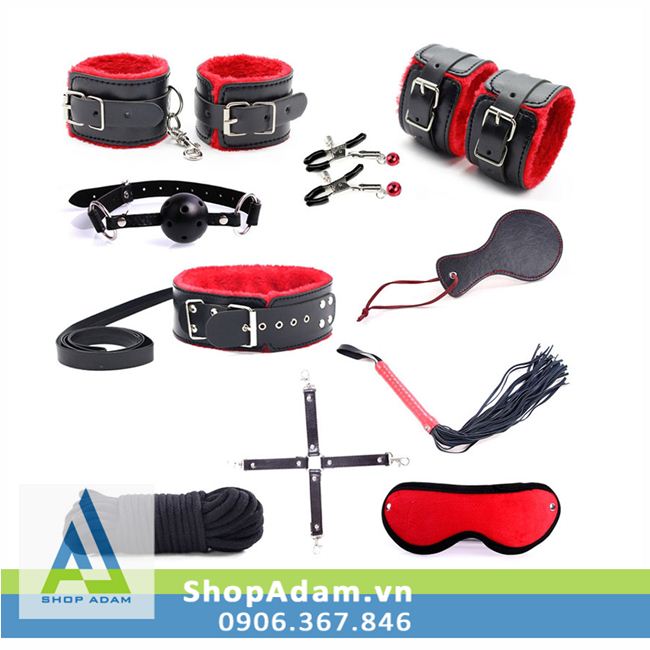 Sex toy bạo dâm 10 món phong cách lót lông đỏ đen hấp dẫn
