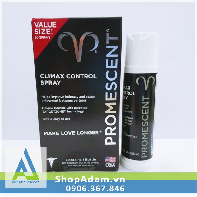 Thuốc xịt Promescent Mỹ chính hãng hỗ trợ chống xuất tinh sớm
